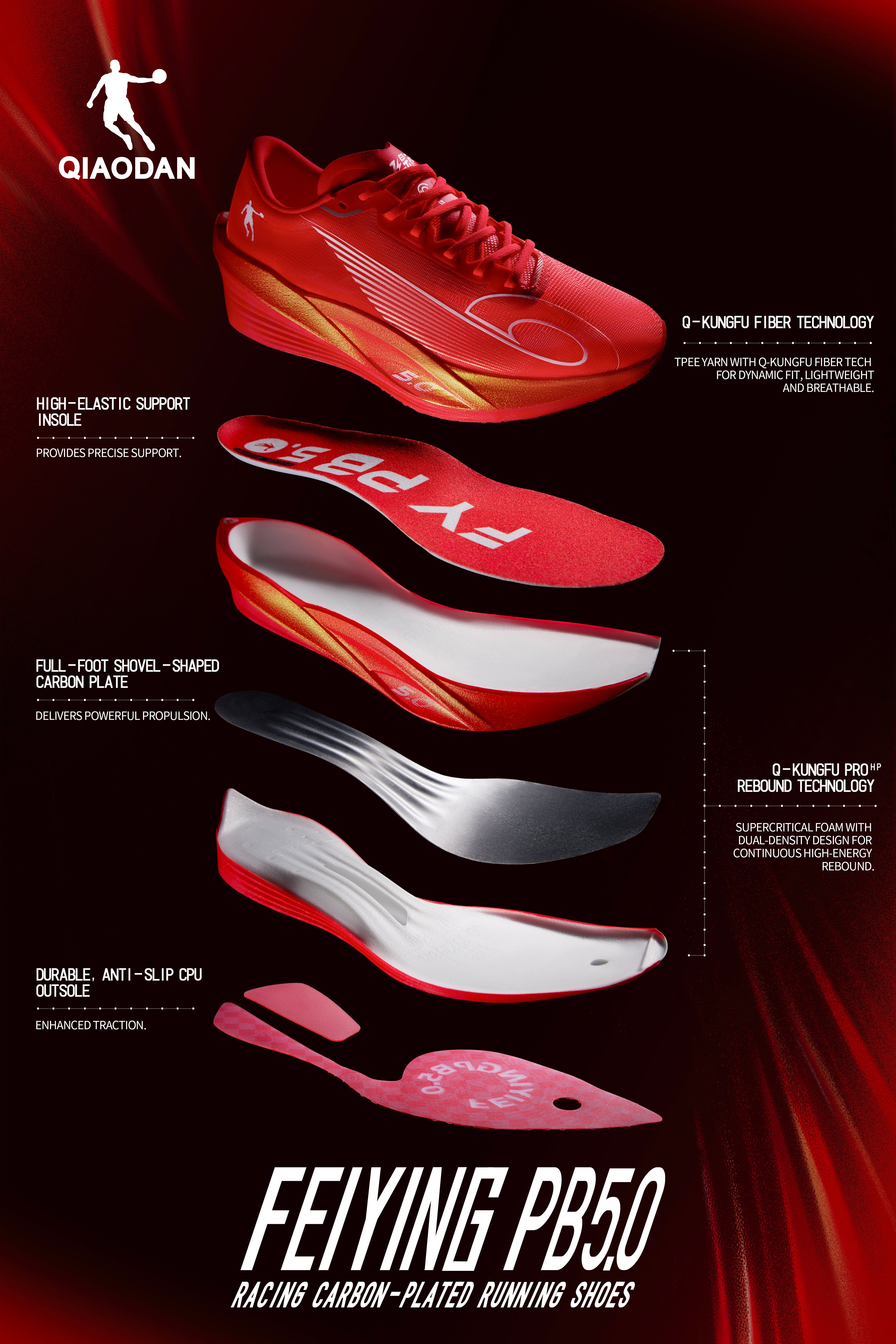 QIAODAN - FEIYING PB5.0 VERMELHO - MASCULINO