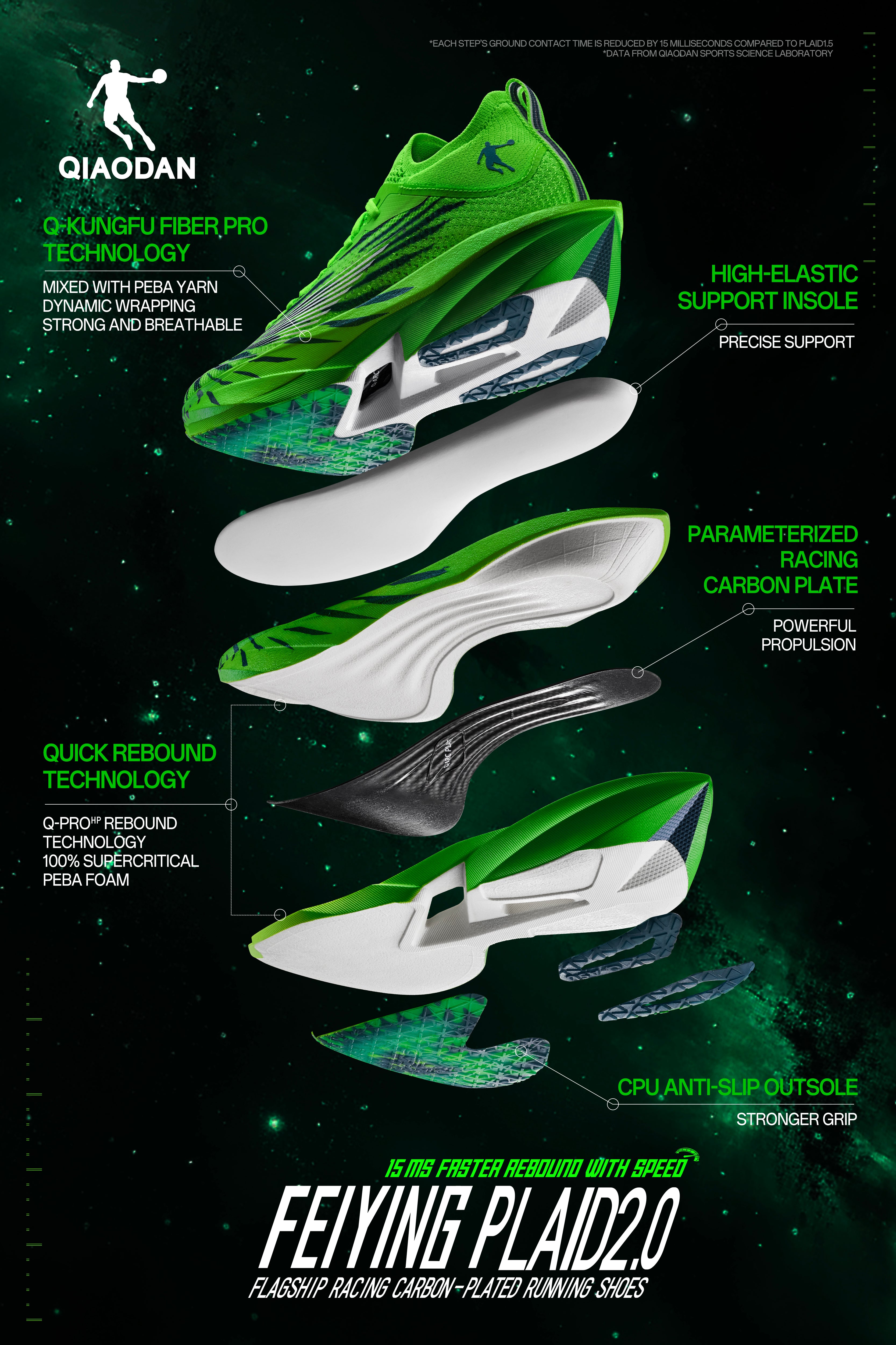 QIAODAN - FEIYING PLAID 2.0 VERDE - MASCULINO